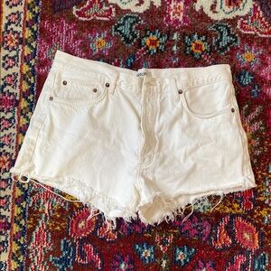 AGOLDE Women's White Denim Shorts